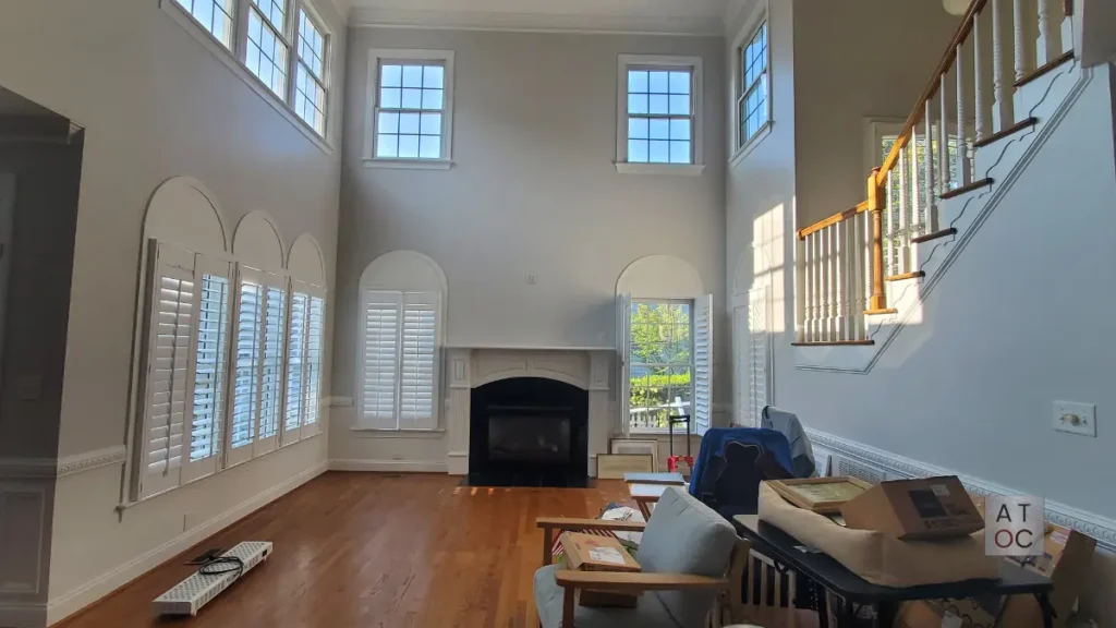 This Chapel Hill interior was updated to enhance the natural light of the space. We used premium low-VOC paints to provide a durable, velvet-smooth finish on the walls that contrasts perfectly with the semi-gloss finished woodwork.