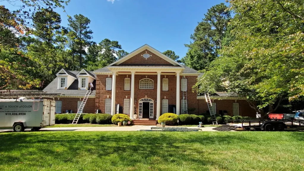 Home corner board, window sills, siding, and trim replacement and painting preparations.