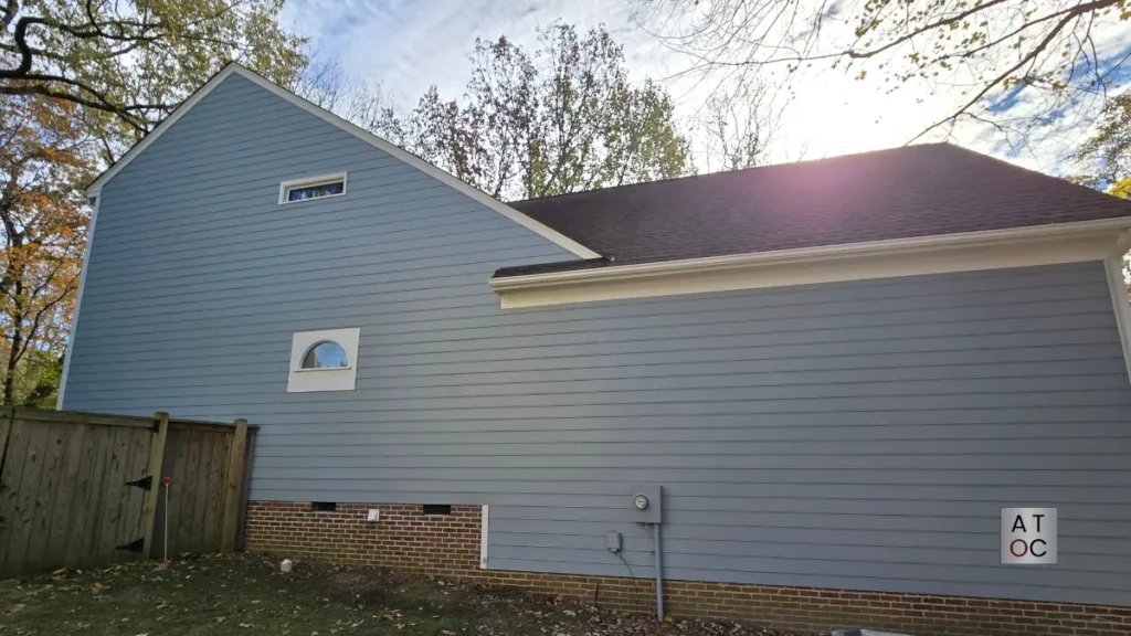 The finished result: A beautiful, high-durability siding replacement and professional paint job. This Leadmine Road renovation significantly increased the home's curb appeal and weather protection.