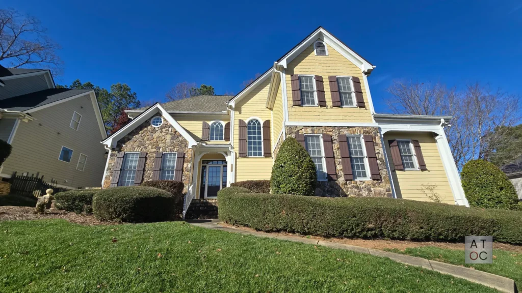 Residential house painting project in Knightdale, NC 27545, showcasing a durable, premium exterior finish.