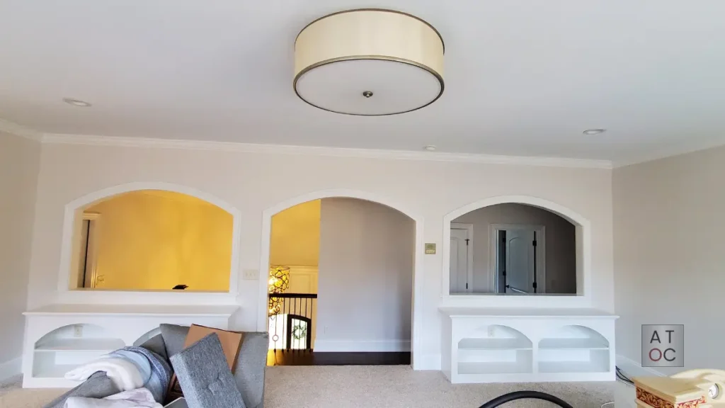 Full-service interior wall painting in a light cream palette for a residence in Cary, NC 27513, expertly finished by a Licensed NC General Contractor (#83453)