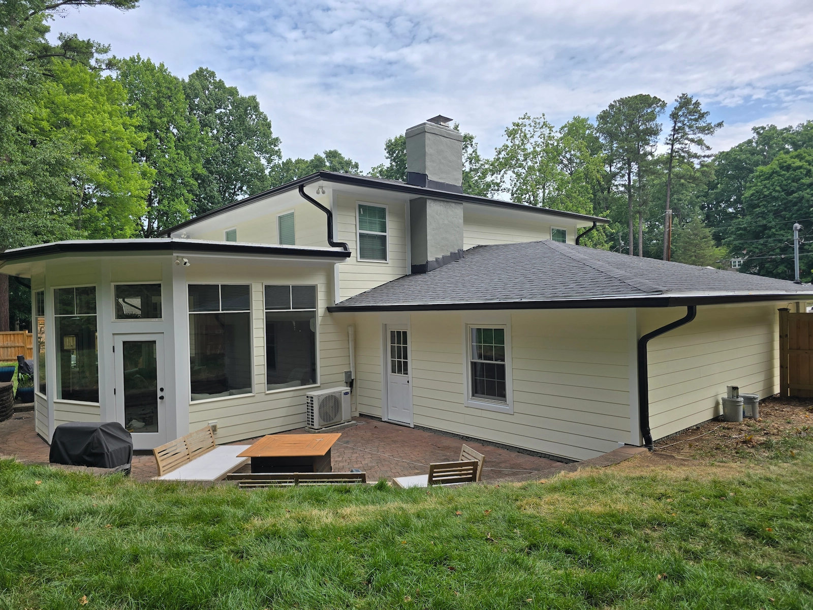 6 inch aluminum gutters installed last on a full exterior home renovation in North Hills.